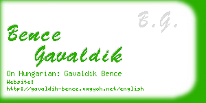 bence gavaldik business card